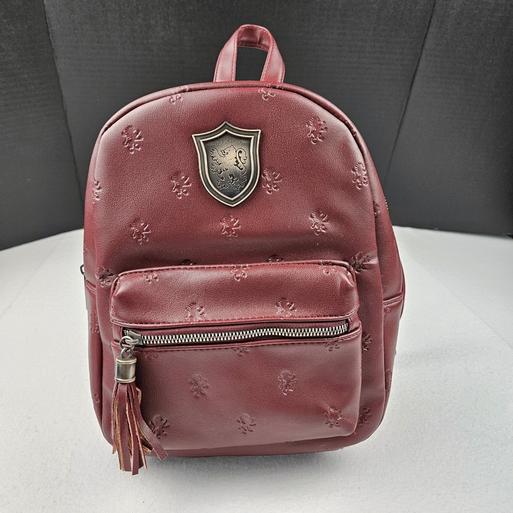 Harry Potter Gryffindor Bioworld Mini Backpack Burgundy Faux Leather Debossed